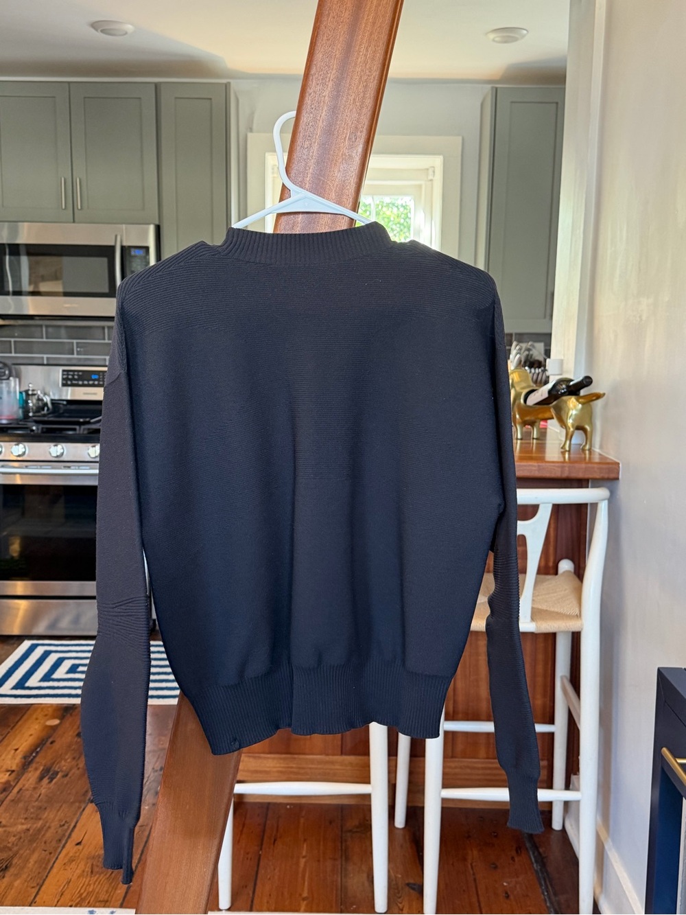 lululemon athletica Black Ribbed Crew Cropped Sweater